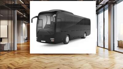 Black big tour bus isolated on a white background. 3D rendering Wall mural