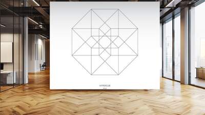 Hypercube vector icon Wall mural