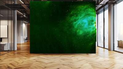 Beautiful green galaxy with stars. Elements of this image were furnished by NASA. Wall mural