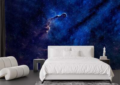 Blue cosmic nebula. Elements of this image furnished by NASA Wall mural