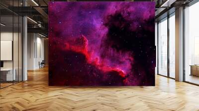 Blue space nebula with stars. Elements of this image furnished by NASA Wall mural