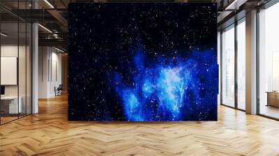 Blue space nebula. Elements of this image were furnished by NASA. Wall mural