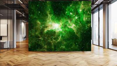 Bright green nebula. Elements of this image furnished by NASA Wall mural