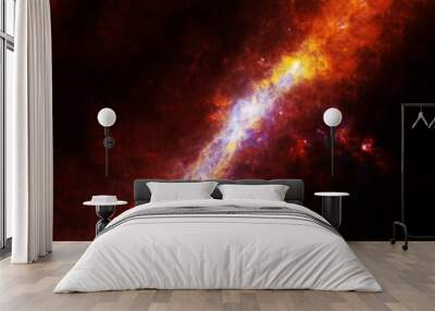 Red galaxy in deep space. Elements of this image were furnished by NASA. Wall mural