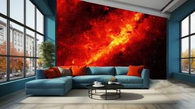 Red space nebula. Elements of this image furnished by NASA Wall mural