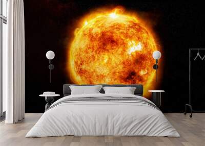 The sun from space on a dark background. Elements of this image furnished by NASA Wall mural