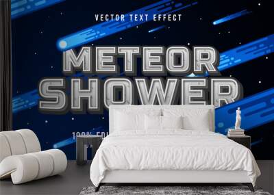 Meteor shower text effect editable 3d style Wall mural