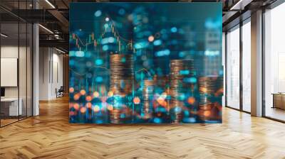 Interest rates and dividends, business development with percentage symbol and upward arrow for long-term retirement investing.	. Beautiful simple AI generated image in 4K, unique. Wall mural