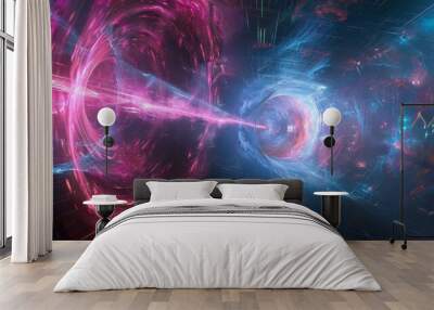 An abstract concept art of a teleportation device      AI generated illustration Wall mural