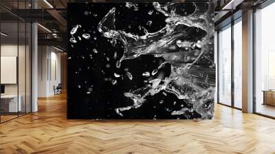 Glass shattering in slow motion depicting each individual fragment  AI generated illustration Wall mural