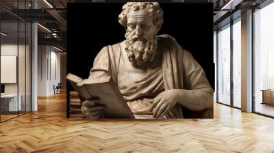 The contemplative Roman philosopher with his book. AI generated Wall mural