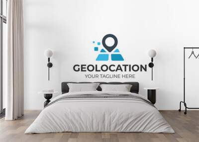 Geolocation Logo Template. Place Map Pointer Vector Design. Pinpoint Illustration Wall mural