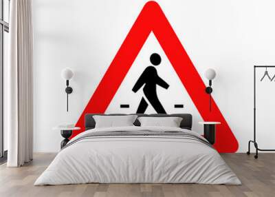 Pedestrian crossing sign graphic design Wall mural