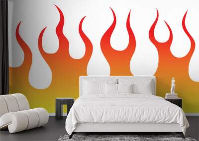 Fire flames isolated on white background. Tribal tattoo design. Wall mural