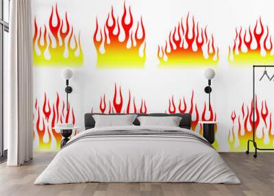 Fire flames isolated on white background. Tribal tattoo design. Wall mural