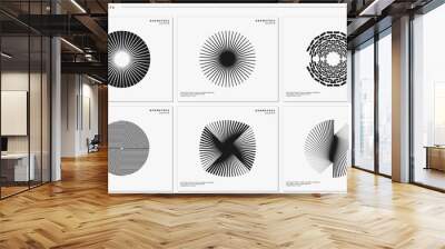 Modern spectrum blend line circle logo design set Wall mural