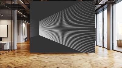 Monochrome side of room blend line abstract background. Dynamic geometric lines. Wall mural