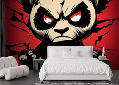 angry panda bear Wall mural