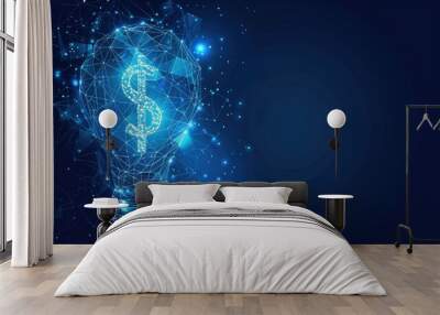 Digital Dollar Lightbulb Concept Wall mural