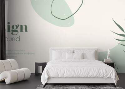 Abstract minimal long banner in green colors. Organic shapes floral vector background with copy space for text. Facebook cover template Wall mural