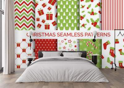 Christmas seamless vector patterns Wall mural