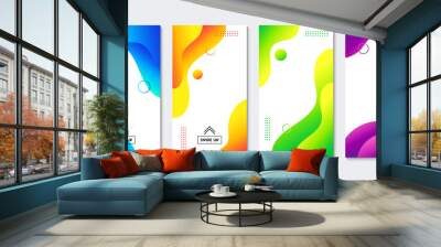 Liquid stories templates. Vector abstract colorful vertical backgrounds for social media. Minimal trendy banners Wall mural