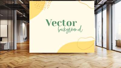 Minimal long vector banner. Abstract organic floral summer background with palm leaves and copy space for text. Facebook cover template Wall mural