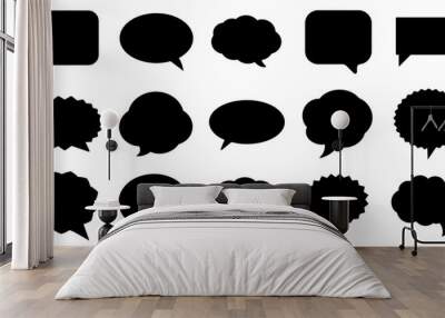 Speech bubbles vector set. Cloud cartoon speech bubbles for talking, chatting, messages Wall mural