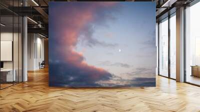 Landscape with clouds and moon Wall mural