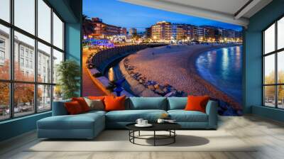 Llore de Mar at Night on Costa Brava in Spain Wall mural