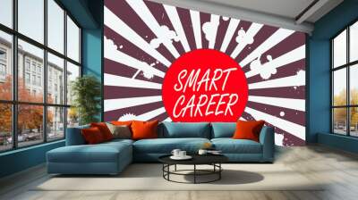 Conceptual hand writing showing Smart Career. Concept meaning job or profession that you have been trained for Expert on it Abstract geometric deep design Simulating depth and stains Wall mural