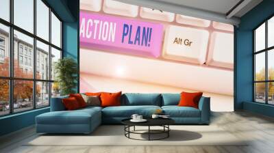 Handwriting text Action Plan. Conceptual photo proposed strategy or course of actions for certain time Wall mural