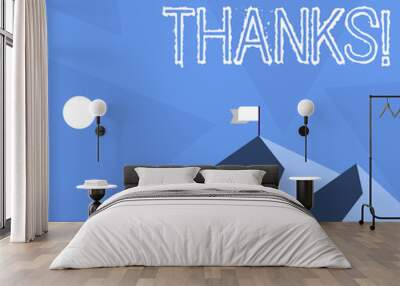 Handwriting text Thanks. Conceptual photo Appreciation greeting Acknowledgment Gratitude Wall mural