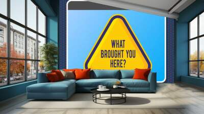 Text sign showing What Brought You Herequestion. Business photo text Ambition can be obtain by determination Wall mural