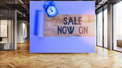 Word writing text Sale Now On. Business photo showcasing Discounts and promotional sales retail marketing offer Wall mural