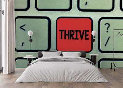 Writing note showing Thrive. Business photo showcasing Think positively Continue to prosper and flourish Time to Blossom. Wall mural