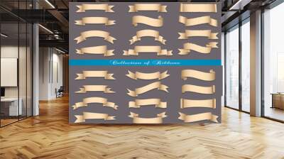 Big set of banners ribbons scrolls Wall mural