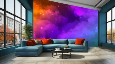 Colorful realistic cosmic outer space background Wall mural