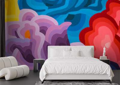 Beautiful bright color flowers wall mural Wall mural