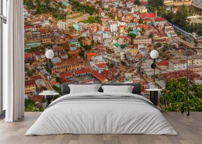 Antananarivo cityscape, Tana, capital of Madagascar, french name Tananarive and short name Tana, Poor capital and largest city in Madagascar Wall mural