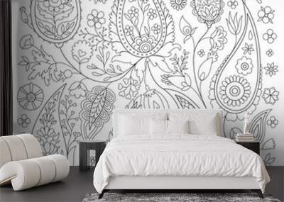 Coloring page. Antistress coloring book for adults Wall mural