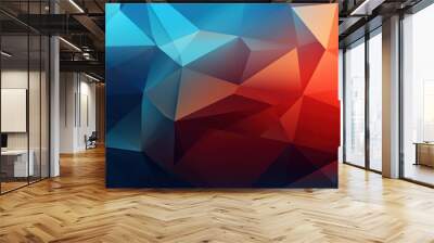 A close-up of a color image of a wall with many triangles. The image has a modern and abstract feel to it, with the triangles creating a sense of depth and texture Wall mural