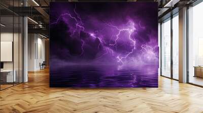 lightning in the night sky Wall mural