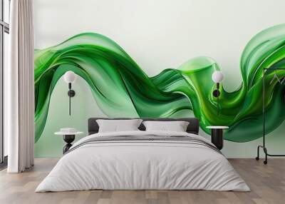 futuristic green wave abstract business background banner, swirl wave abstract background
 Wall mural