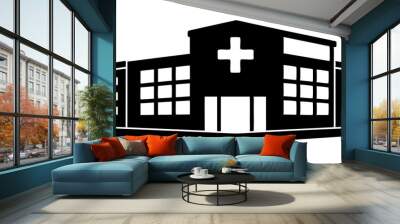 Hospital silhouette., Ensuring a Safe Environment for Patients. Wall mural