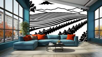 Stunning Vineyard Silhouette Images for Your Wine and Nature Projects Wall mural