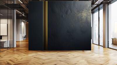 Textured dark surface with vertical gold line Wall mural