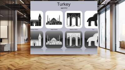 icons of turkey Wall mural