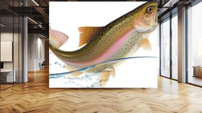 Jumping trout Wall mural