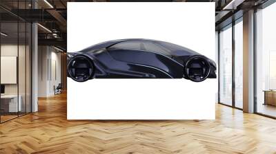 car concept dark purple electric fast supercar, side view. 3d rendering Wall mural